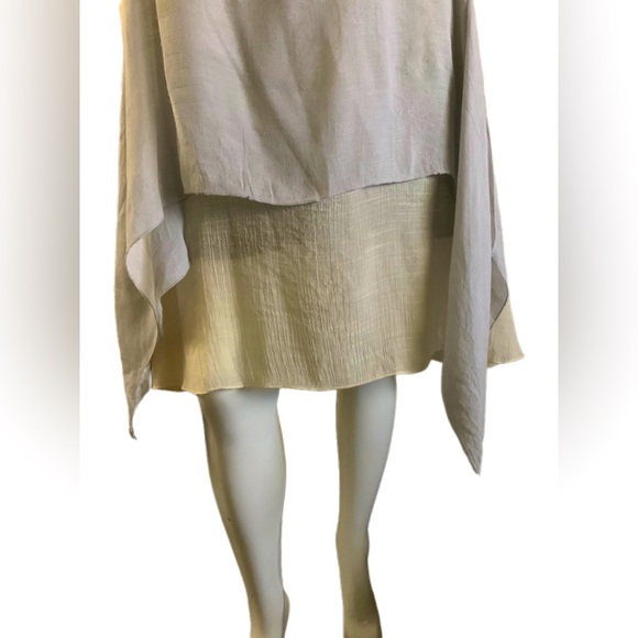 Womens V Neck Short Sleeve Midi Dress Asymmetric Layered Retro Loose Fit Soft . - Picture 9 of 11